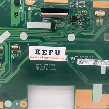 KEFU X551MA Matična ploča za laptop ASUS X551MA F551MA D550M Matična ploča s procesorom N2930 N2840 N3530 N3540 u potpunosti ispitan