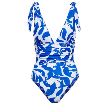 Kupaći kostim Plavi Kit Iz dva Predmeta S Suknju i Starinski Brazilski Kupaći Kostim Ljeto Plaža Odjeća Za Plivanje Seksi Kostim S niskim Strukom
