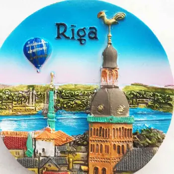 Latvija, Riga Magneti za Hladnjak Turistički Suvenir Magneti za Hladnjake 3d Smole Orijentir Magnetne Naljepnice za Uređenje Doma
