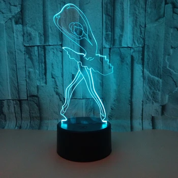 Slatka Balet 3D noćno svjetlo LED Balerina Lampe za Dječje Spavaća soba Ukras Lampa za Djevojke Dječji Blagdanski Dar