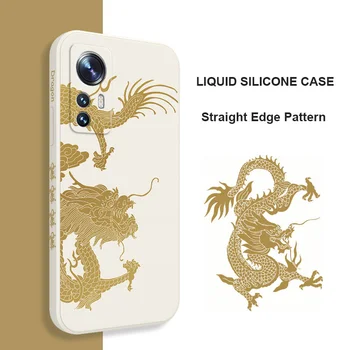 Torbica Za telefon Golden Line Dragon za Xiaomi Mi 12 11 Ultra 10 9 11T 12T 10T 9T Pro Lite Poco F4 X4 M4 F3 X3 M3 Pro 4G 5G GT Torbica